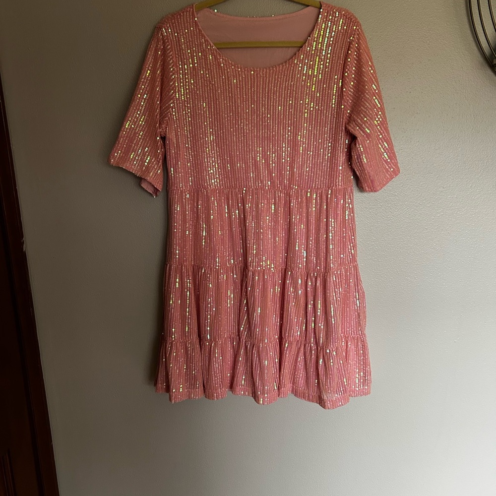 Sparkling sequin Pink Dress